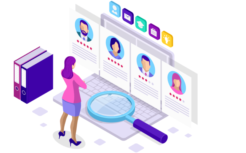 Giao diện mô phỏng hệ thống quản lý hồ sơ ứng viên (ATS) trên website tuyển dụng chuyên nghiệp.