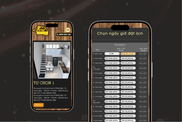 Dự Án Website VENUS HOMESTAYS