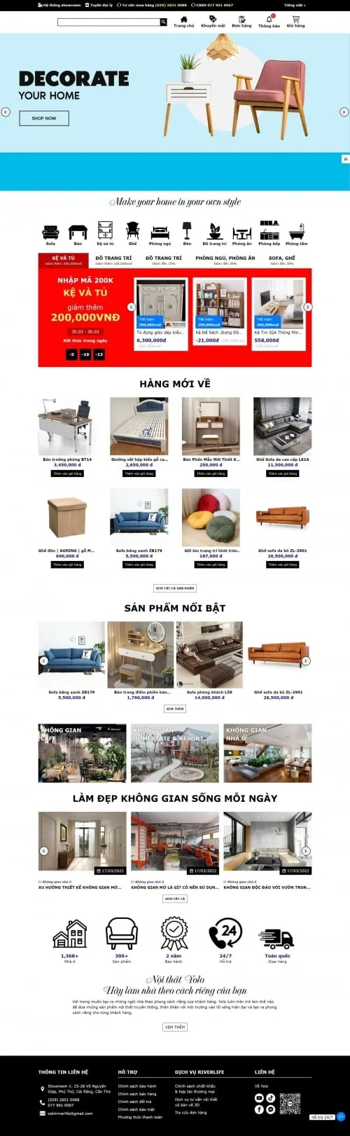 Thiết kế website nội thất Yolo