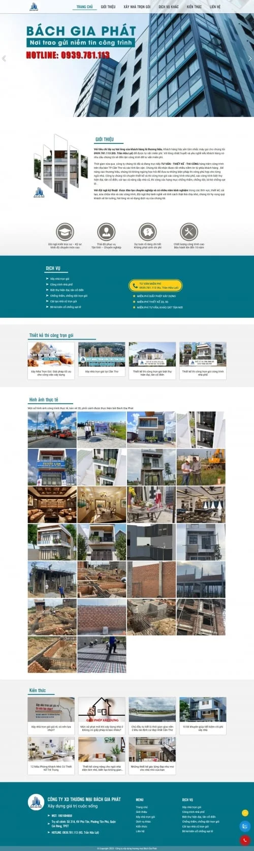 Thiết kế website công ty xây dựng Bách Gia Phát